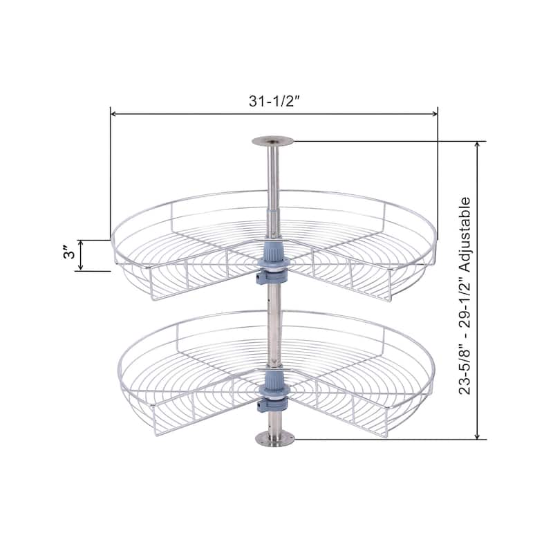 Dowell Lazy Susan 32" Diameter 270 Degree Double Rack Stainless Steel
